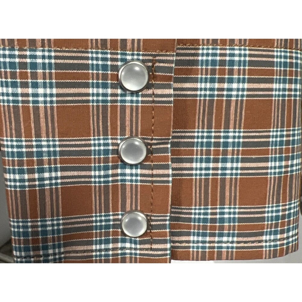 Wrangler Pearl Snap Brown Medium Cowboy 3 Snap Cuff - Picture 5 of 5